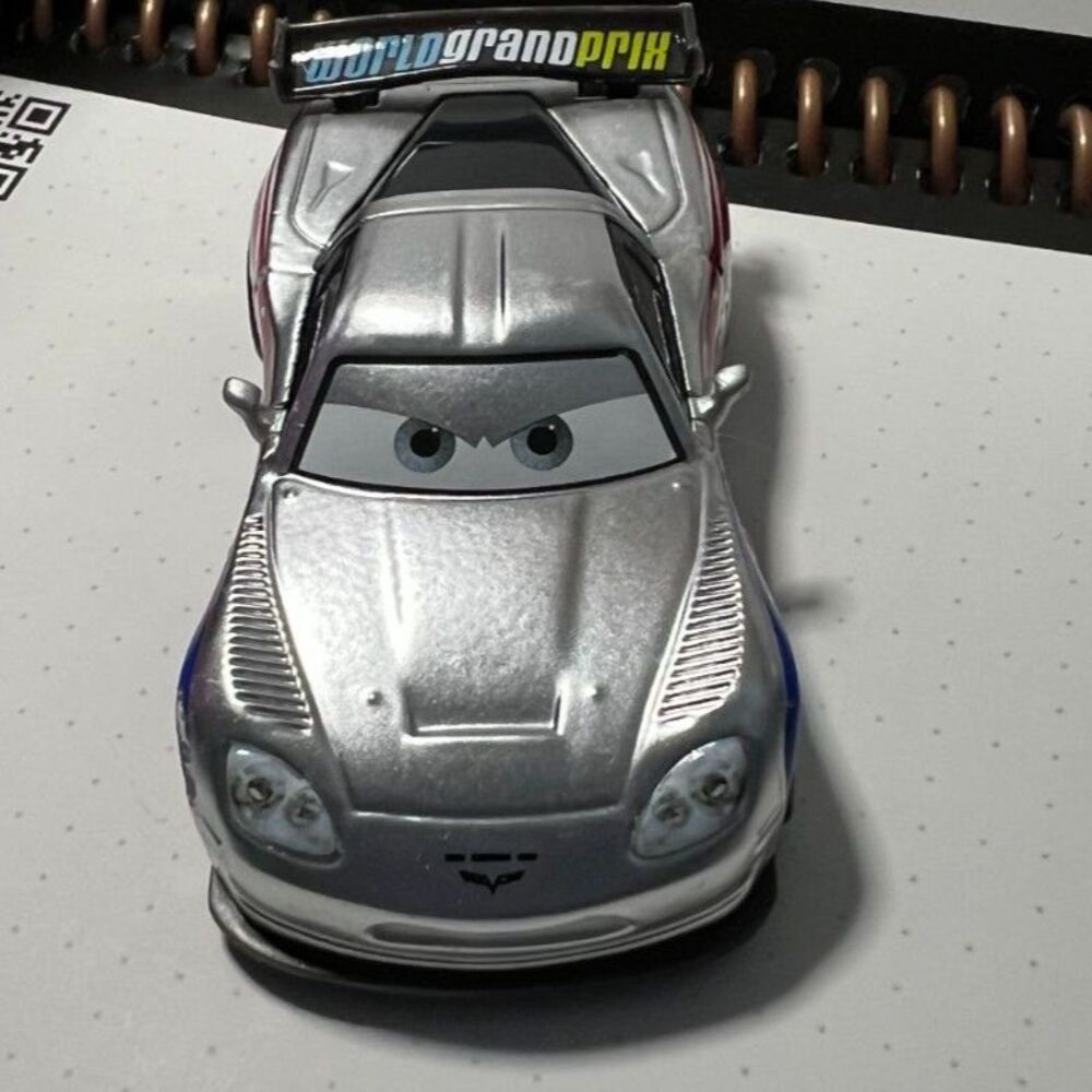Disney Pixar Cars 2015 Jeff Gorvette Silver Racer Series Loose EUC